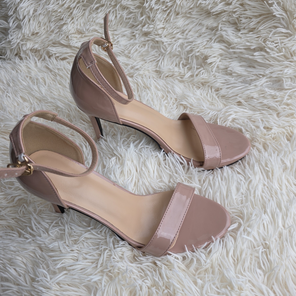 Elegant Nude Ankle Strap Heels